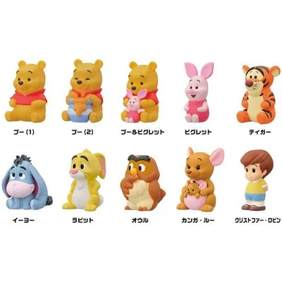 送料無料 エンスカイ くまのプーさん ソフビパペットマスコット 指人形1BOX=10パック入り 全10種類セットフルコンプリートセット