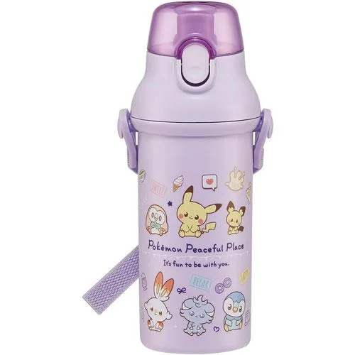 送料無料 ポケピース 24 ポケットモンスター ポケモン 抗菌 食洗機対応 直飲みワンタッチボトル 水筒 480ml PSB5SANAG