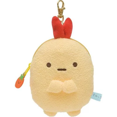 メール便送料無料 すみっコぐらし ぬいぐるみリール付パスケース えびふらいのしっぽ PB69306