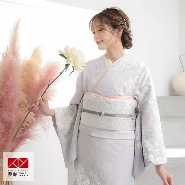 訪問着 レンタル 入学式 卒業式 結婚式 桂由美 ブランド着物 袷 薄藤 枝垂れ桜 七五三 身長154〜165cm H1289