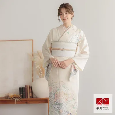 訪問着 レンタル 入学式 卒業式 結婚式 式部浪漫 ブランド着物 袷 クリーム 辻が花風 七五三 身長154〜165cm H1359