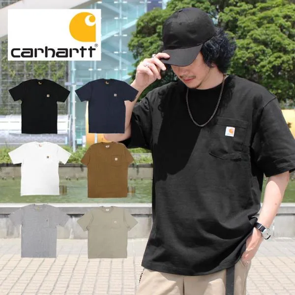 並行輸入品 Carhartt カーハートWorkwear Pocket T-Shirt ワークウェア ポケット Tシャツ Tシャツ カットソー メンズ レディース K87