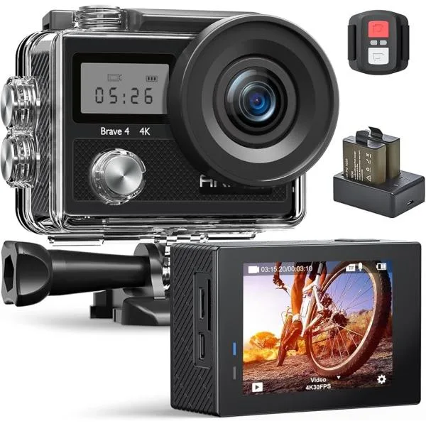 アクションカメラ Brave4 4K ウェアラブルカメラ 2000万画素 EIS手ブレ補正 5倍ズーム WiFi搭載 MDM( Brave4)