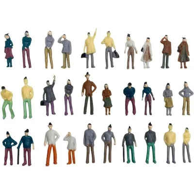 情景コレクション 1:75 模型人形 30個セット ランダム 情景小物 人間 ジオラマ用品 フィギュア 鉄道模型( マルチカラー)