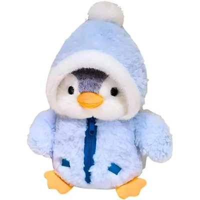 ぬいぐるみ おもちゃ 動物 ペンギン ふわふわ 癒し グッズ 子供 大人 誕生日 プレゼント (ブルー, 小さめ)