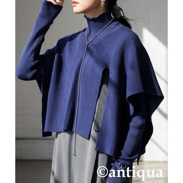 アンティカ antiqua タートルネック ニット セーター 2way ニット トップス レディース