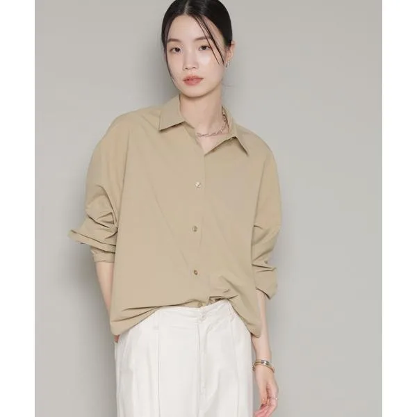 ブラウス シャツ コットンライクタイプライターベーシックシャツ レディース