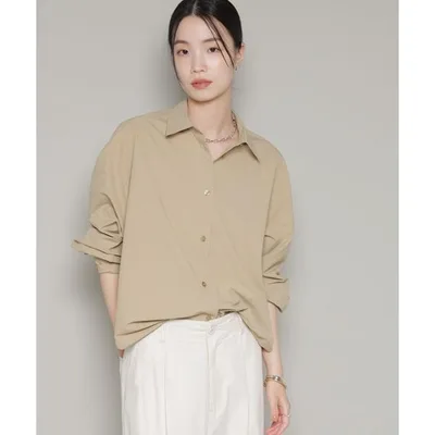 ブラウス シャツ コットンライクタイプライターベーシックシャツ レディース