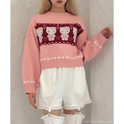 ニット セーター 「HELLO KITTY」NORDIC KNIT レディース