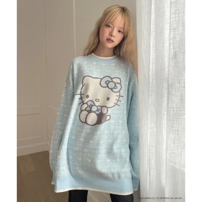 ニット セーター 「HELLO KITTY」BIG NORDIC KNIT レディース