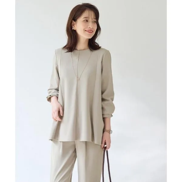 セレモニースーツ スラックス パンツ 「洗える/イージーケア/ストレッチ」Aラインセレモニーセットアップ「カットツイル素材」 レディース