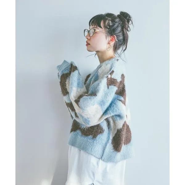 ニット セーター アートカモフラニットプルオーバー レディース