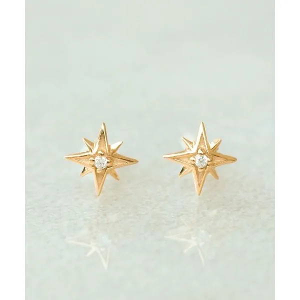 ピアス K18vermeil ダイヤモンドスターピアス レディース
