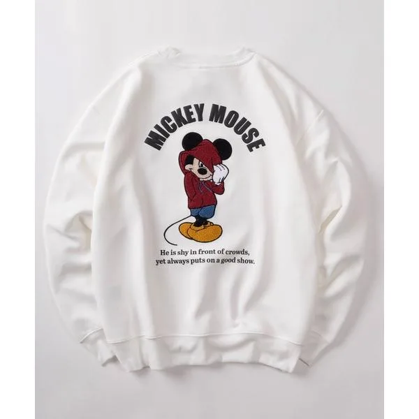 トレーナー スウェット 「71」「Disney/ディズニー」ミッキーマウス リップルダンボール アップリケ サガラ刺繍 スウェット/メンズ/レディース/ユニセックス
