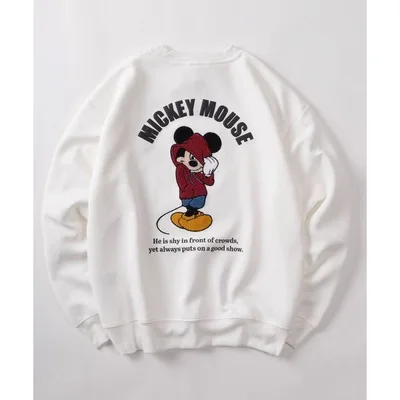 トレーナー スウェット 「71」「Disney/ディズニー」ミッキーマウス リップルダンボール アップリケ サガラ刺繍 スウェット/メンズ/レディース/ユニセックス