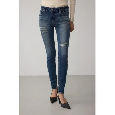 ジーンズ デニム デニムパンツ 「サイズ,身長別画像あり」AZUL DENIM リペアスキニーデニム レディース
