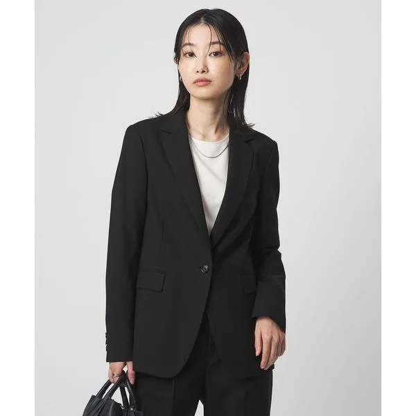 ジャケット テーラードジャケット 「size SHORTあり」カチリラ シングル テーラード ジャケット ブラック レディース