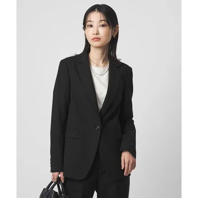 ジャケット テーラードジャケット 「size SHORTあり」カチリラ シングル テーラード ジャケット ブラック レディース