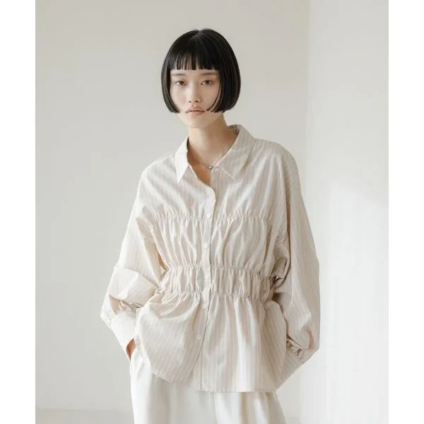 ブラウス シャツ ストライプシャーリングシャツ 638479 レディース
