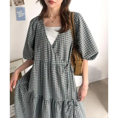One Piece Summer Short Sleeve ชิ้นที่ใช่สำหรับฉันในวันนั้น ชุดเดรสยาวฉัตรผ้าเซียร์ซักเกอร์ 3 ทาง