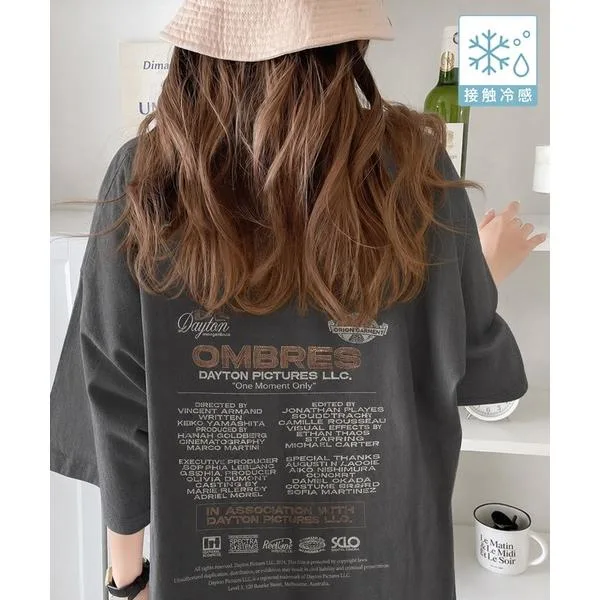 tシャツ 半袖 「接触冷感機能付き」「JaVaジャバコラボ」お洒落見え抜群。大人カジュアルなゆったり半袖T。バック刺繍ビッグTEE(半袖) レディース