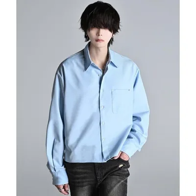 シャツ Cropped Regular Collar Silhouette Shirt / クロップド・レギュラーカラー・シルエット・シャツ メンズ レディース