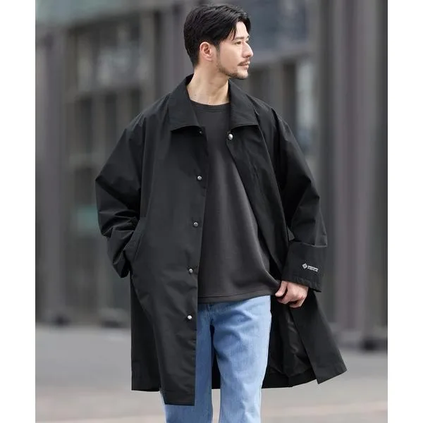 ステンカラーコート コート SPU別注 WINDSTOPPER(R) PRODUCTS BY GORE-TEX LABS 「防風/撥水/透湿/軽量」比翼ステンカラーコート メンズ