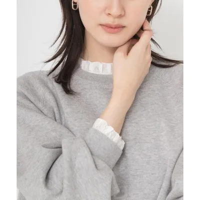 tシャツ フリルデザインシアーカットソー レディース