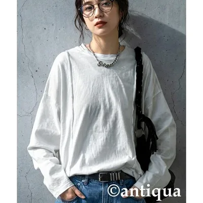 アンティカ antiqua tシャツ アウトシーム ロングTシャツ レディース メンズ