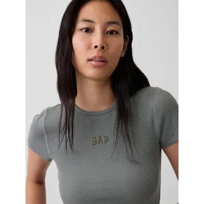 tシャツ 半袖 モダン リブ GAPロゴTシャツ 半袖 レディース