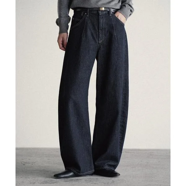 ワイドパンツ ジーンズ ARC CURVED DRAPE DENIM メンズ レディース
