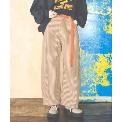 ワイドパンツ ジーンズ デニム デニムパンツ セルフカットカーブパンツ デニムパンツ レディース