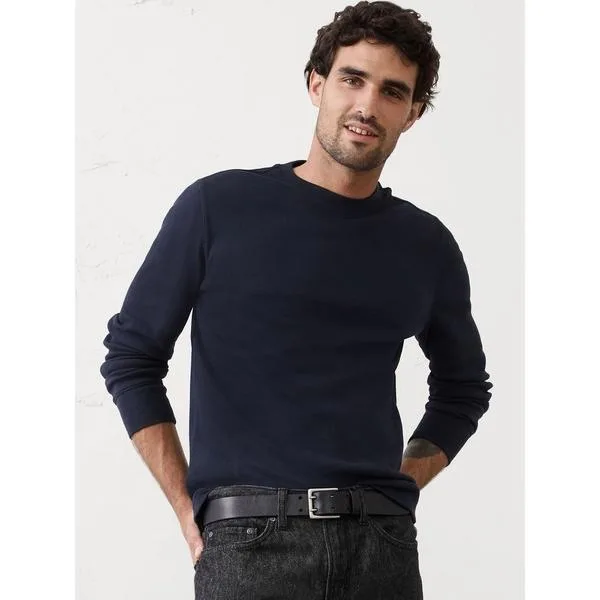 tシャツ BANANA REPUBLIC FACTORY STORE スタンダードフィット ミニリブ クルーネックTシャツ 長袖ロンT メンズ