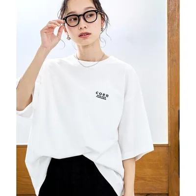 tシャツ 半袖 「新色登場」coen(コーエン)ロゴ刺繍 ユニT レディース