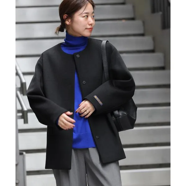 「JOURNAL STANDARD relume」 ノーカラーコート 38 ブラック レディース