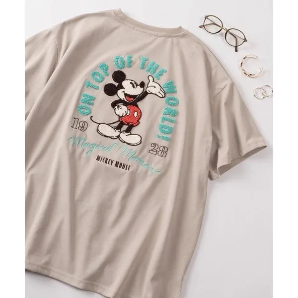 tシャツ 半袖 「71」「Disney/ディズニー」ミッキーマウス/ズートピア/ベイマックス/トイストーリー/スティッチ/くまのプーさん サガラ刺繍 ラインストー…
