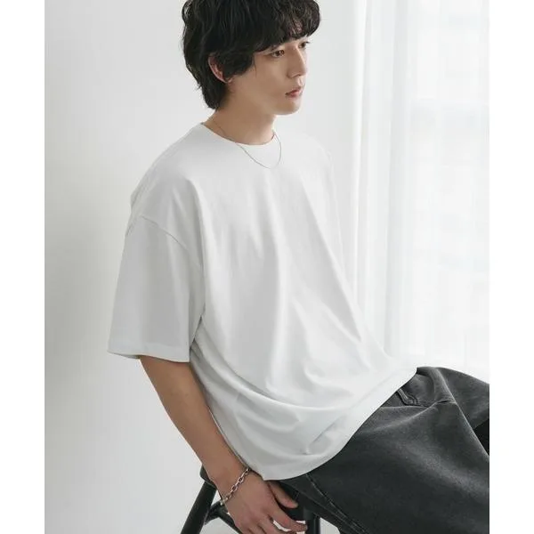 tシャツ 「COOL EASY COMFORTシリーズ」接触冷感 クールベーシック オーバーサイズ クルーネック 半袖Tシャツ / UVカット メンズ レディース