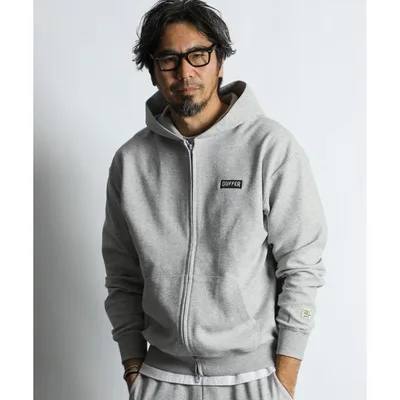 パーカー 「BLACK LABEL」MINI PILE ZIP HOODIE:セットアップ対応 ミニパイル ジップ フーディ メンズ