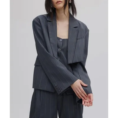 ジャケット テーラードジャケット DEFORMATION PINSTRIPE JACKET レディース