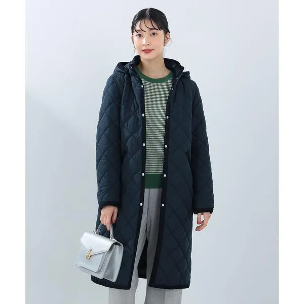 "BEAMS HEART" Coat MEDIUM Navy Ladies