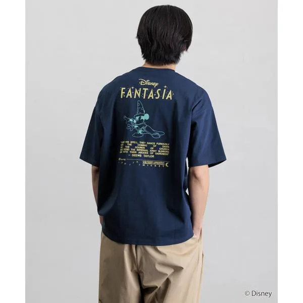 tシャツ 限定展開 DISNEY ディズニー ファンタジア ミッキーマウス バックプリント クルーネック Tシャツ メンズ レディース