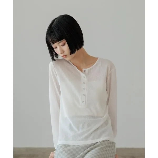 ヘンリーネック tシャツ USEFULヘンリープルオーバーLS 638390 レディース