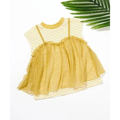 tシャツ 「リンク」チュールフレンチスリーブTシャツ キッズ 子供服 女の子