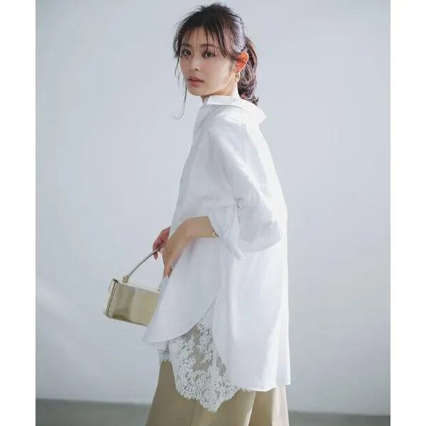 ブラウス シャツ 「WEB限定カラー」コットン オーバーシャツ レディース