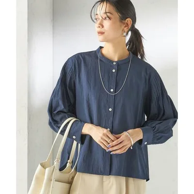 ブラウス シャツ 「手洗い可能」袖 ピンタック 羽織 ブラウス レディース