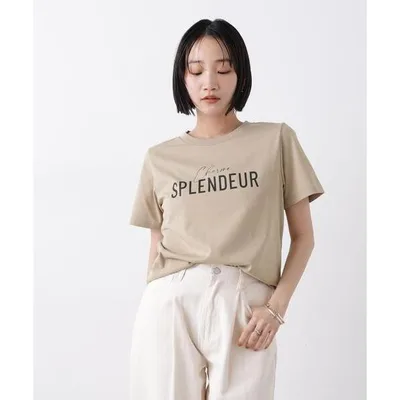 tシャツ 半袖 接触冷感&紫外線防止機能 ロゴプリントTシャツ レディース
