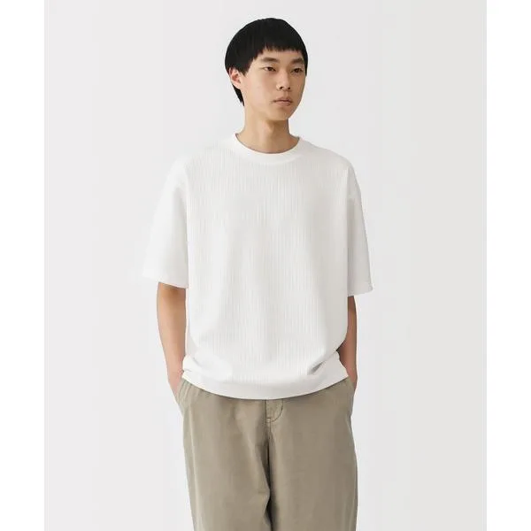 tシャツ 紳士 UVカット乾きやすいワッフルクルーネック半袖Tシャツ メンズ レディース