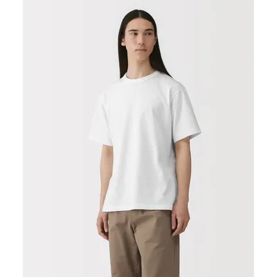 tシャツ 紳士 洗いざらし太番手クルーネック半袖Tシャツ メンズ レディース