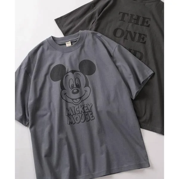 tシャツ 半袖 「71」「Disney/ディズニー」ミッキーマウス ユーズドライク クルーネックTシャツ/バックプリント/ユニセックス/レディース/メンズ