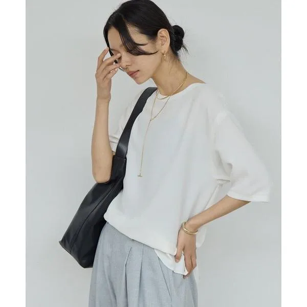 ブラウス シャツ 「着易さ×きちんと見え」バックスリットハーフスリーブブラウス レディース